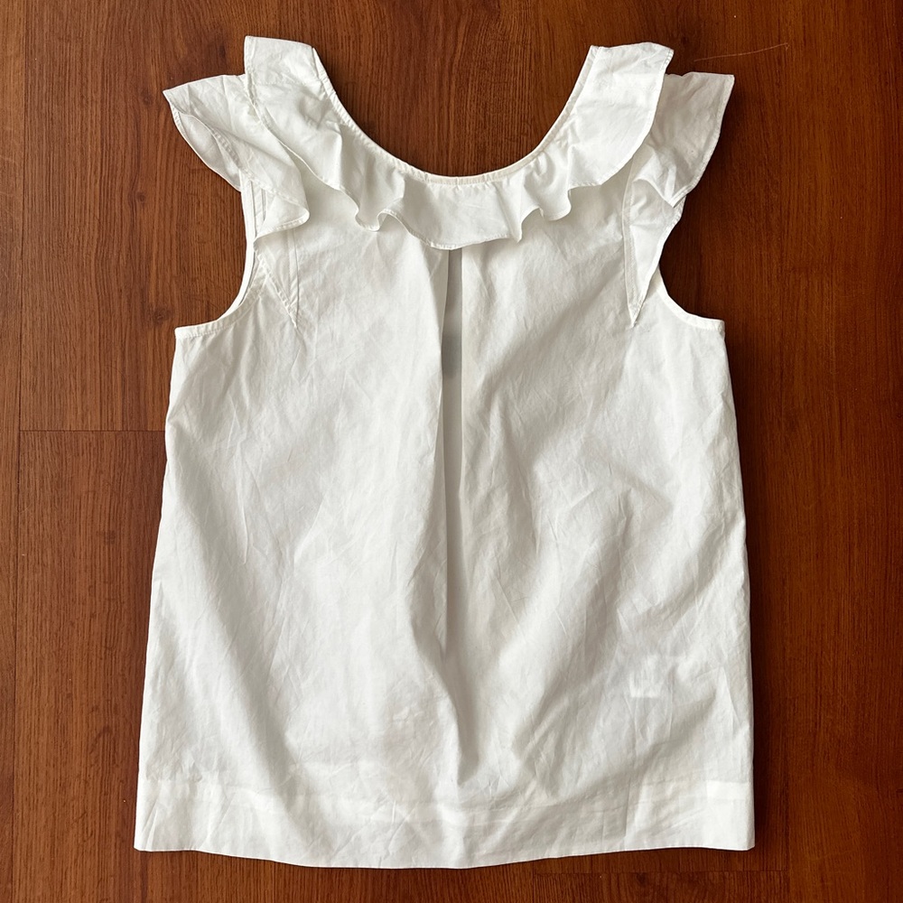 J. Crew Sleeveless Ruffle Cotton Tank Top